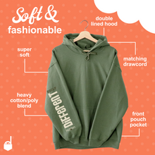 Load image into Gallery viewer, Unisex Hoodie "Built Different". Green.