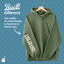 Load image into Gallery viewer, Unisex Hoodie "Built Different". Green.