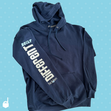 Load image into Gallery viewer, Unisex Hoodie "Built Different". Navy.