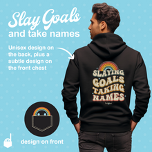 Load image into Gallery viewer, Unisex Zip Hoodie "Slaying Goals"