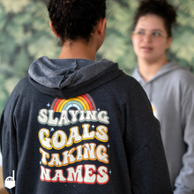 Load image into Gallery viewer, Unisex Zip Hoodie "Slaying Goals"