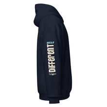 Load image into Gallery viewer, Unisex Hoodie "Built Different". Navy.