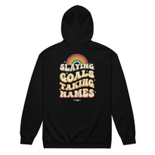 Load image into Gallery viewer, Unisex Zip Hoodie "Slaying Goals"