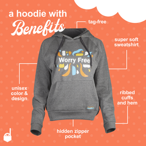 Worry Free unisex hoodie with a hidden zip pocket